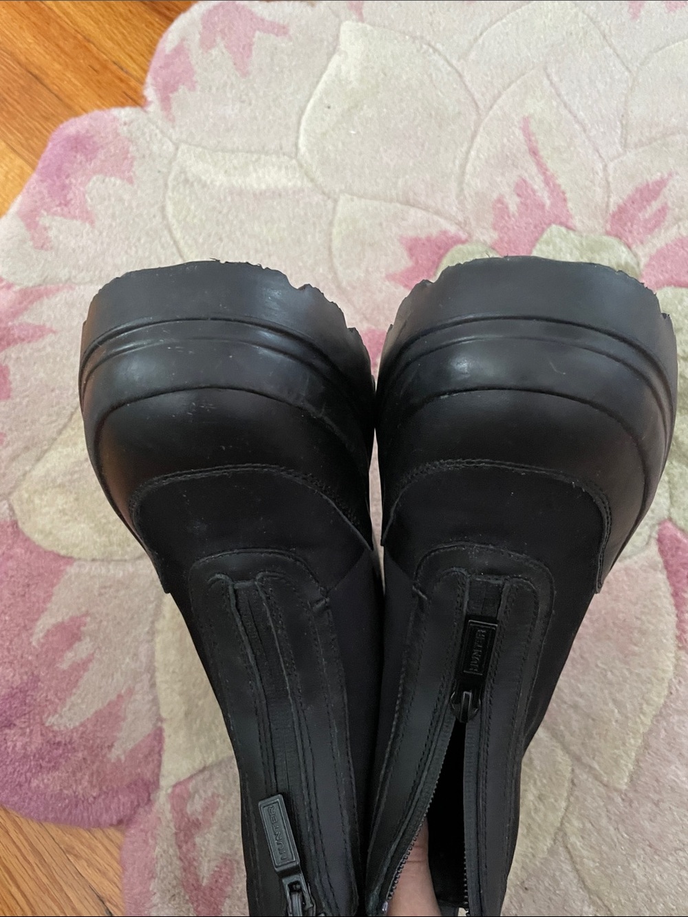 Hunter Black Zip-Front Platform Chelsea Rain Boots - Picture 7 of 10